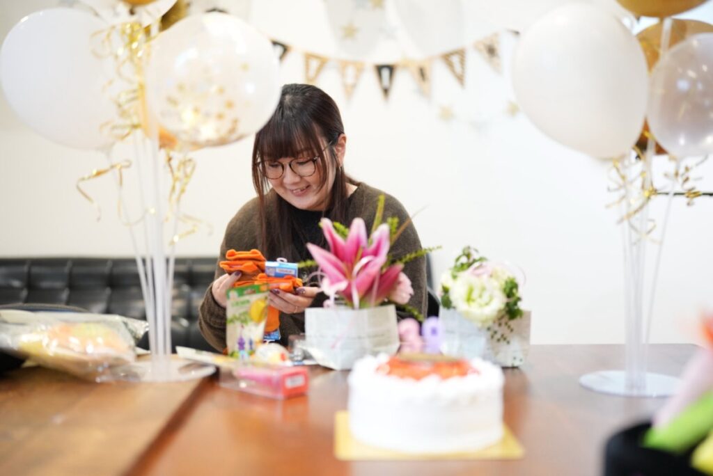 小山店長の誕生日会・菓子工房na.nan