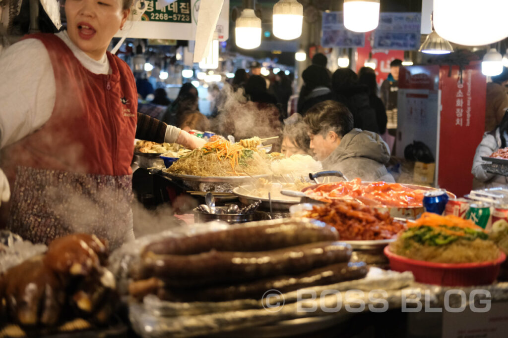 韓国ストリートグルメ旅三日目（お粥・タッカンマリ・東大門綜合市場）