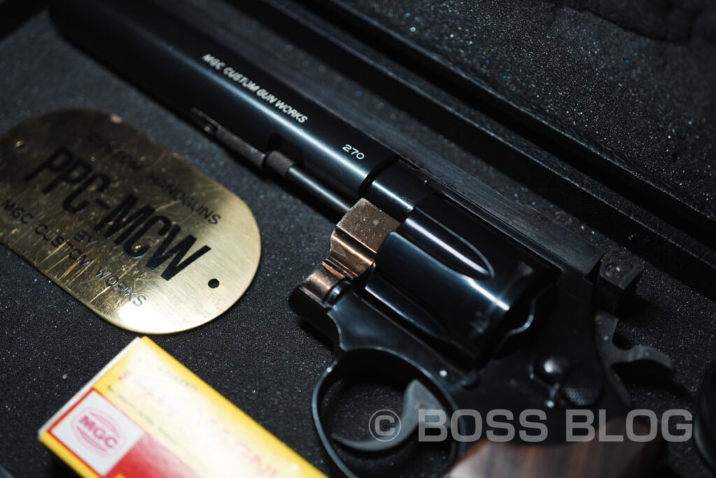 MGC PPCカスタム 44マグナム ラウンドバレル ヘビーバレル MCW S&W M29 モデルガン・西部警察・太陽にほえろ!・イーストA製ショルダーホルスター(6〜6.5インチ用)
