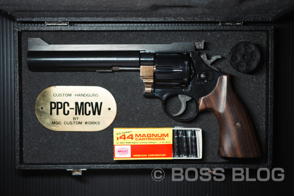 MGC PPCカスタム 44マグナム ラウンドバレル ヘビーバレル MCW S&W M29 モデルガン・西部警察・太陽にほえろ!・イーストA製ショルダーホルスター(6〜6.5インチ用)