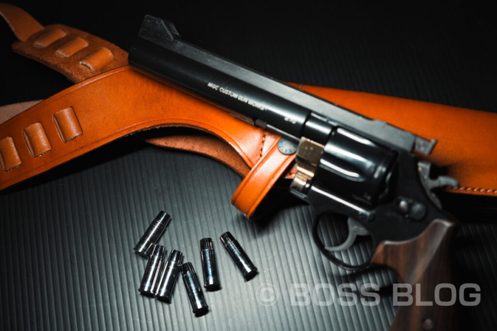 MGC PPCカスタム 44マグナム ラウンドバレル ヘビーバレル MCW S&W M29 モデルガン・西部警察・太陽にほえろ!・イーストA製ショルダーホルスター(6〜6.5インチ用)