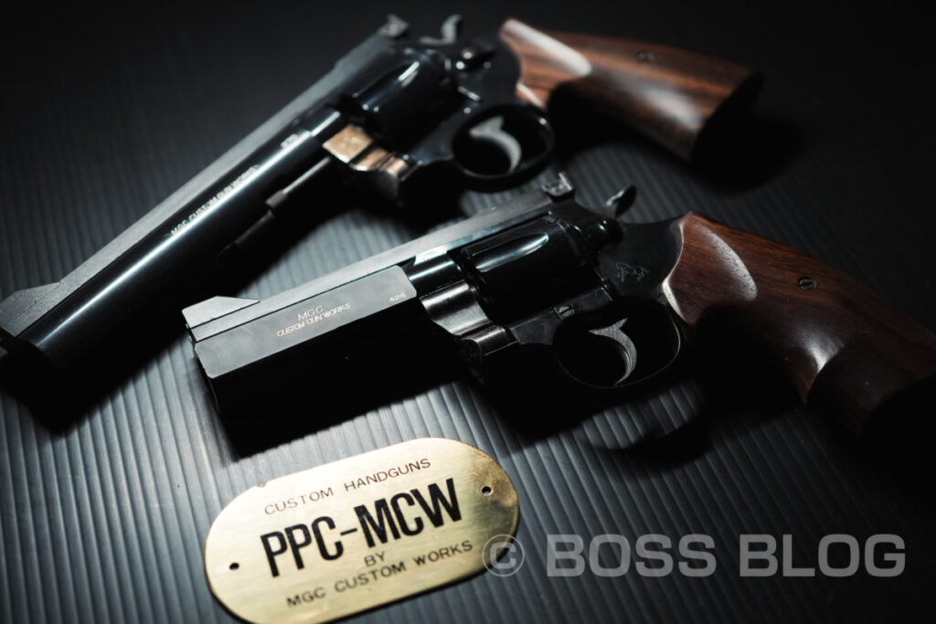 MGC PPCカスタム 44マグナム ラウンドバレル ヘビーバレル MCW S&W M29 モデルガン・西部警察・太陽にほえろ!・イーストA製ショルダーホルスター(6〜6.5インチ用)